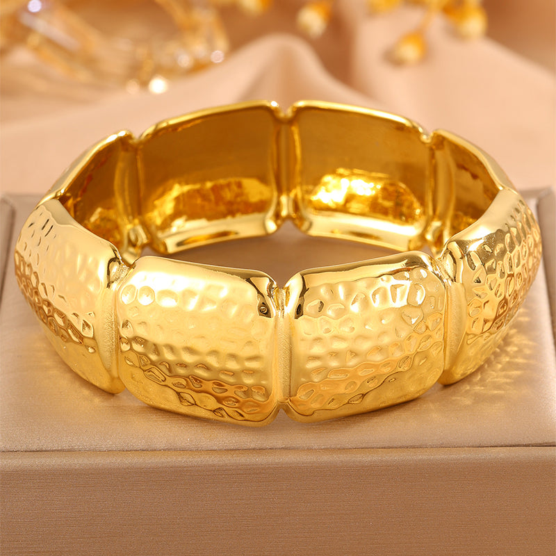 Solid Color Unisex Bangle For Super Bowl Featuring 304 Stainless Steel With 18K Real Gold Plated And Stone-Free Inlay