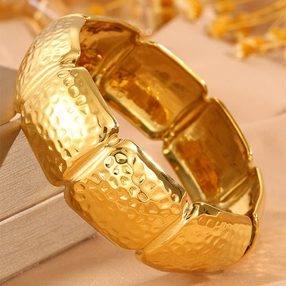 Solid Color Unisex Bangle For Super Bowl Featuring 304 Stainless Steel With 18K Real Gold Plated And Stone-Free Inlay