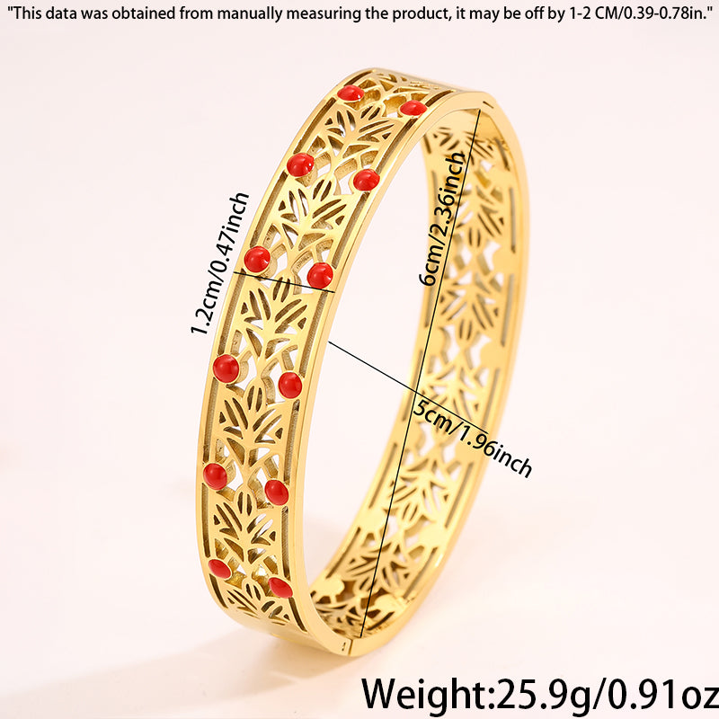 Solid Color Unisex Bangle For Super Bowl Featuring 304 Stainless Steel With 18K Real Gold Plated And Stone-Free Inlay