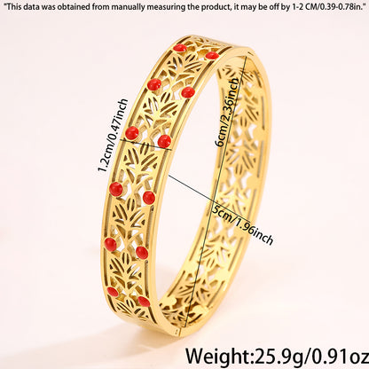 Solid Color Unisex Bangle For Super Bowl Featuring 304 Stainless Steel With 18K Real Gold Plated And Stone-Free Inlay