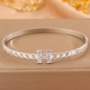 Steel Color Hydraulic Diamond H Bracelet