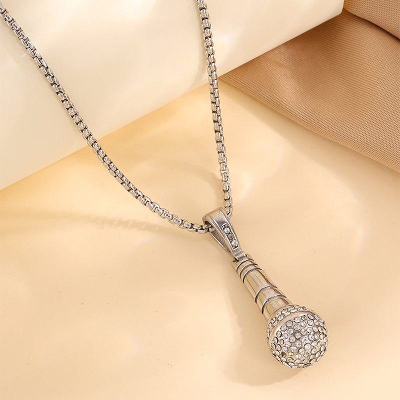 Bohemian Solid Color Necklace For Birthday Featuring 304 Stainless Steel With Zircon Inlay And Cable Chain