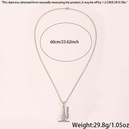 Bohemian Solid Color Necklace For Birthday Featuring 304 Stainless Steel With Zircon Inlay And Cable Chain