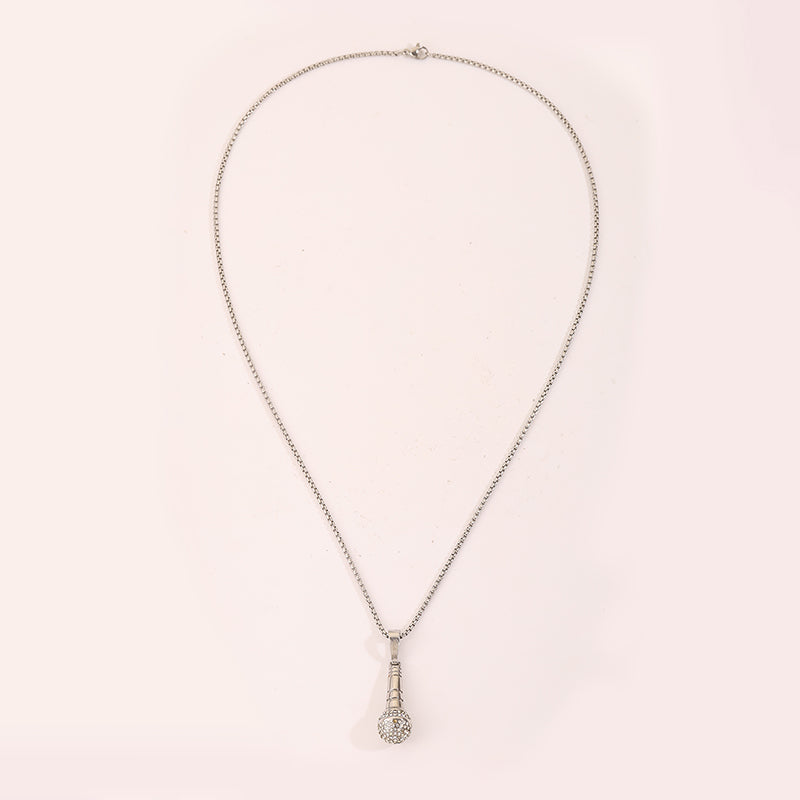 Bohemian Solid Color Necklace For Birthday Featuring 304 Stainless Steel With Zircon Inlay And Cable Chain