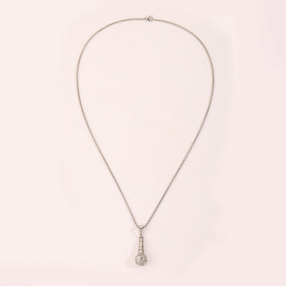 Bohemian Solid Color Necklace For Birthday Featuring 304 Stainless Steel With Zircon Inlay And Cable Chain