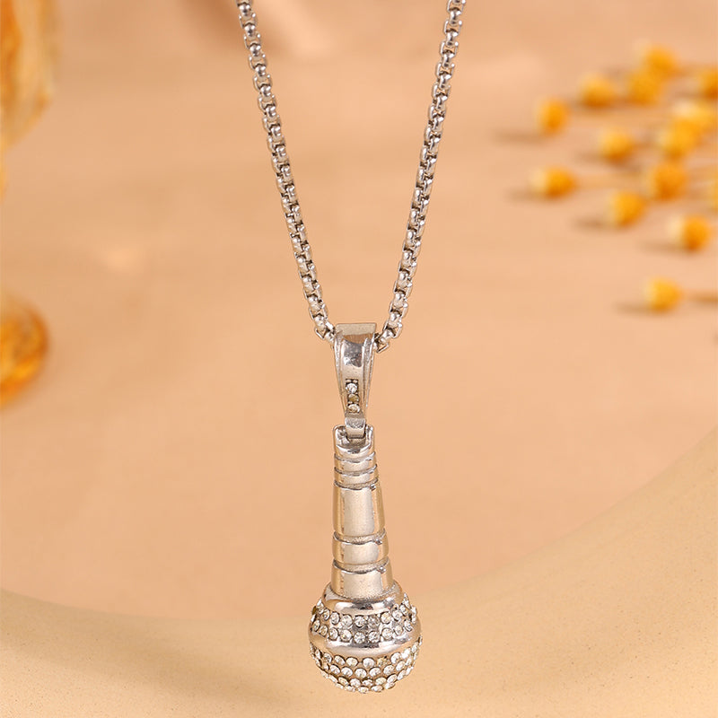 Bohemian Solid Color Necklace For Birthday Featuring 304 Stainless Steel With Zircon Inlay And Cable Chain