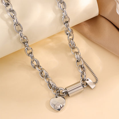 Heart Shape Bangle For Super Bowl Featuring 304 Stainless Steel With 18K Real Gold Plated And Stone-Free Inlay On Cable Chain