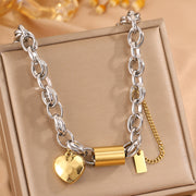 Heart-shaped Circle Pendant Necklace