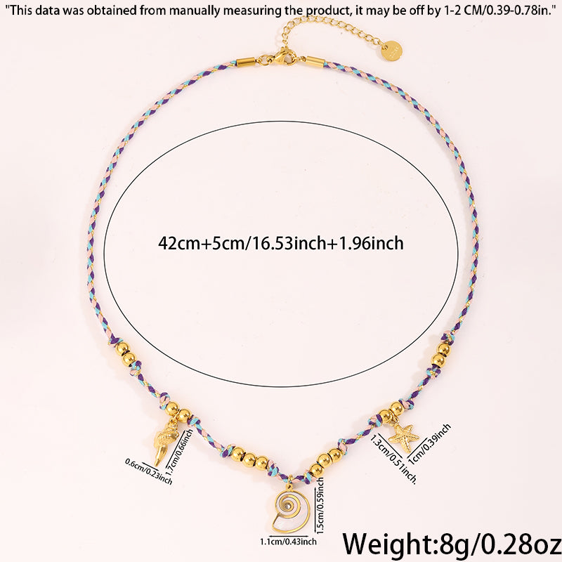 Conch Necklace For Women In 304 Stainless Steel With 18K Real Gold Plating And Stone-Free Inlay, Perfect For Super Bowl