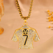 Gold No. 7 Football Necklace