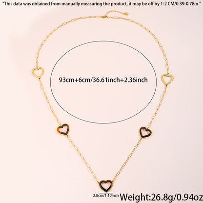 Heart Shape Necklace For Women In 304 Stainless Steel With 18K Real Gold Plated Finish And Stone-Free Inlay, Perfect For Super Bowl