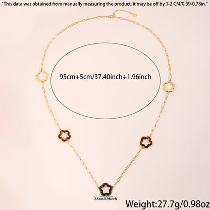 Solid Color Necklace For Women In 304 Stainless Steel With 18K Real Gold Plated Finish And Stone-Free Inlay, Perfect For Super Bowl