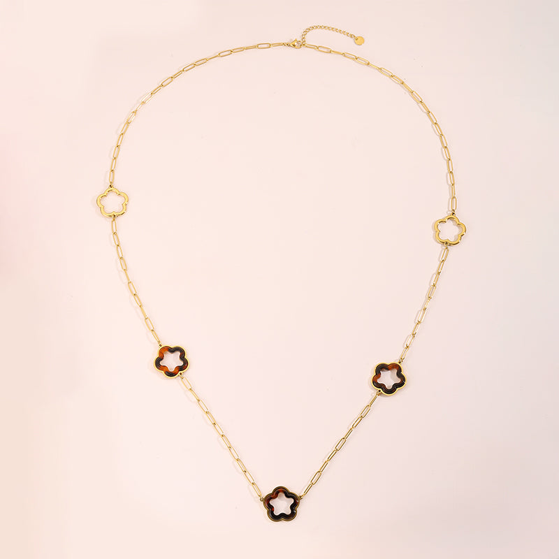 Solid Color Necklace For Women In 304 Stainless Steel With 18K Real Gold Plated Finish And Stone-Free Inlay, Perfect For Super Bowl