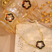Five-leaf Flower Plate Necklace