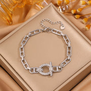 Steel Color Pig Nose Horseshoe Bracelet