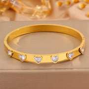 Six White Heart-shaped Diamond Bracelets
