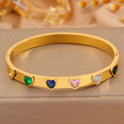 Six Colorful Heart Diamond Bracelets