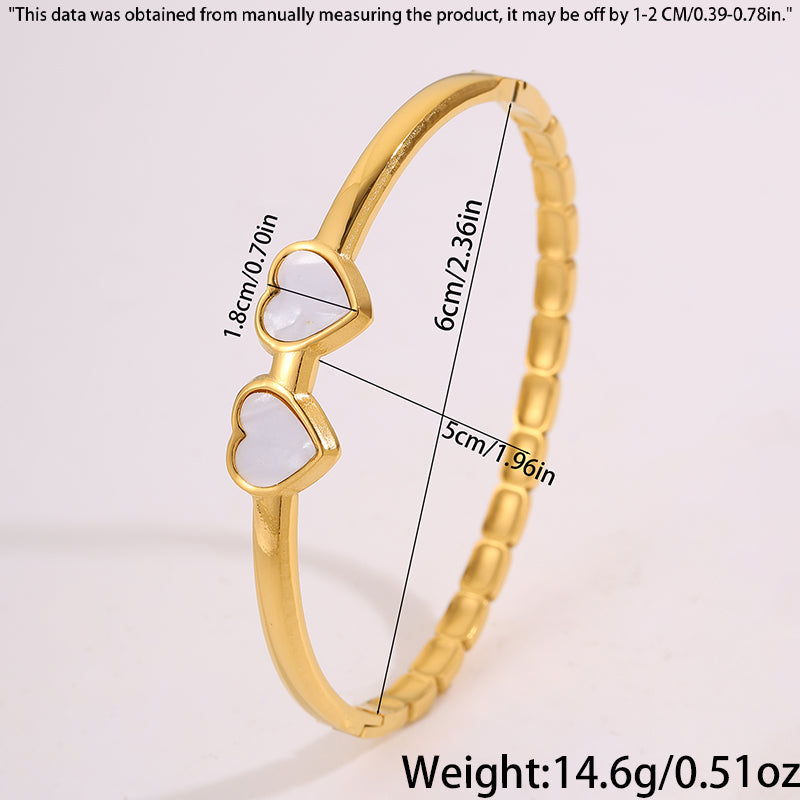 Bohemian Solid Color Bangle For Super Bowl Featuring 304 Stainless Steel With 18K Real Gold Plated Finish And Stone-Free Inlay