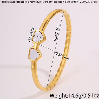 Bohemian Solid Color Bangle For Super Bowl Featuring 304 Stainless Steel With 18K Real Gold Plated Finish And Stone-Free Inlay