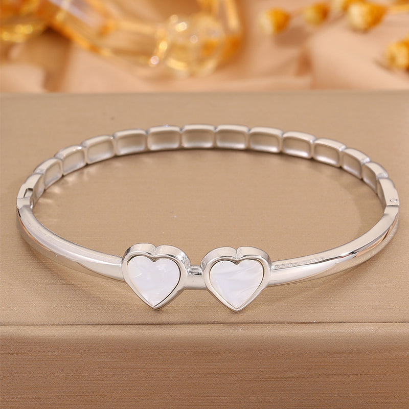 Bohemian Solid Color Bangle For Super Bowl Featuring 304 Stainless Steel With 18K Real Gold Plated Finish And Stone-Free Inlay