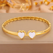 Gold Two Shell Heart Bracelets