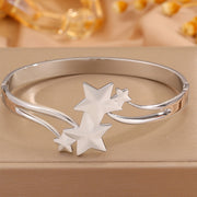 Steel Color Four Stars Bracelet