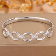 Hollow Circle Ten Diamond Bracelet