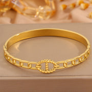 Gold Hollow Pig Nose Bracelet