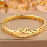 Gold Lip Shape Bracelet