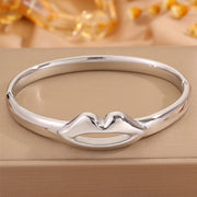 Steel Color Lip Shape Bracelet