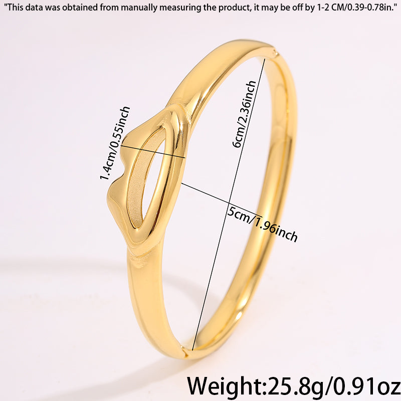 Unisex 304 Stainless Steel Bangle For Super Bowl Featuring 18K Real Gold Plated Finish And Stone-Free Inlay