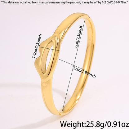 Unisex 304 Stainless Steel Bangle For Super Bowl Featuring 18K Real Gold Plated Finish And Stone-Free Inlay