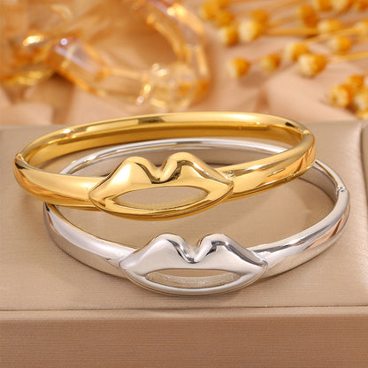 Unisex 304 Stainless Steel Bangle For Super Bowl Featuring 18K Real Gold Plated Finish And Stone-Free Inlay