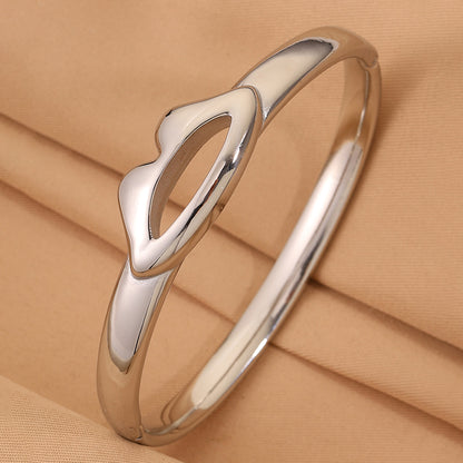 Unisex 304 Stainless Steel Bangle For Super Bowl Featuring 18K Real Gold Plated Finish And Stone-Free Inlay