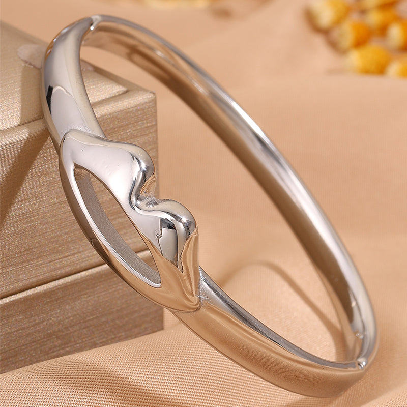 Unisex 304 Stainless Steel Bangle For Super Bowl Featuring 18K Real Gold Plated Finish And Stone-Free Inlay