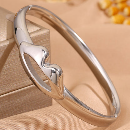 Unisex 304 Stainless Steel Bangle For Super Bowl Featuring 18K Real Gold Plated Finish And Stone-Free Inlay
