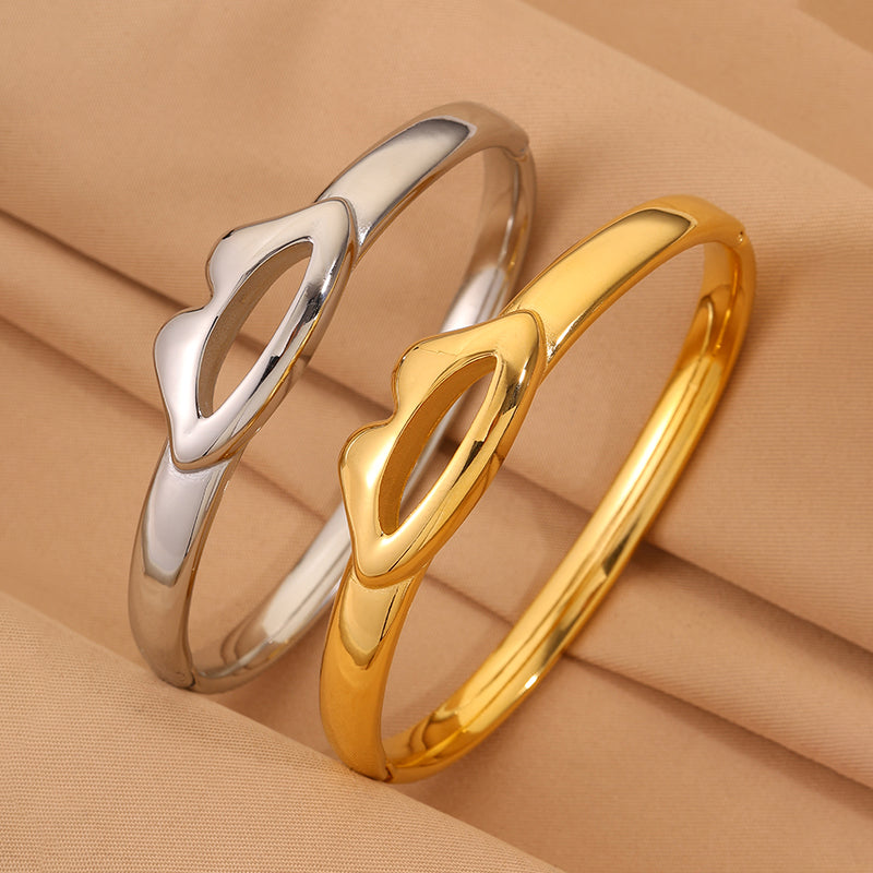 Unisex 304 Stainless Steel Bangle For Super Bowl Featuring 18K Real Gold Plated Finish And Stone-Free Inlay