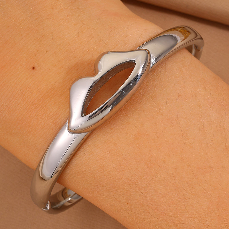Unisex 304 Stainless Steel Bangle For Super Bowl Featuring 18K Real Gold Plated Finish And Stone-Free Inlay