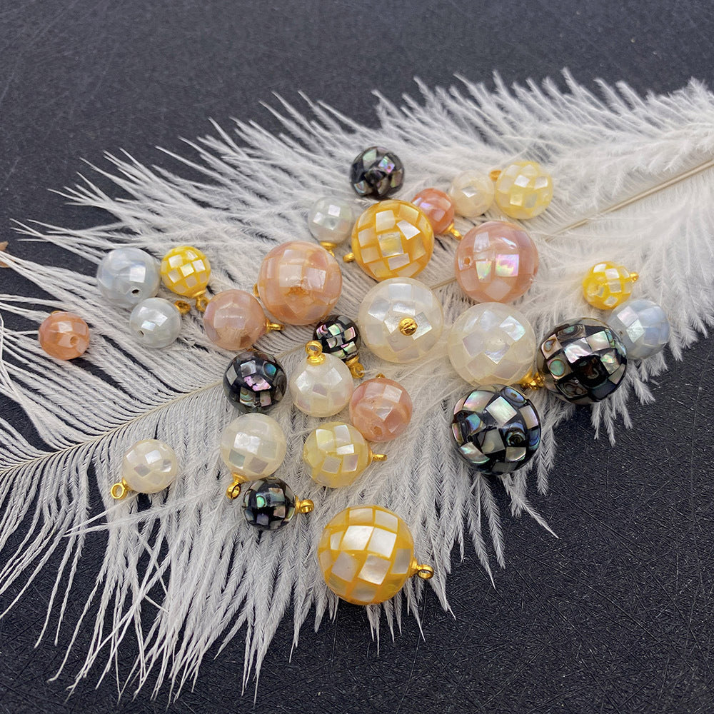 Natural Shell Pendant With 8mm Diameter Featuring Marine Style And Splicing Craftsmanship