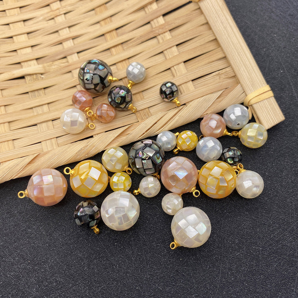 Natural Shell Pendant With 8mm Diameter Featuring Marine Style And Splicing Craftsmanship