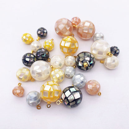 Natural Shell Pendant With 8mm Diameter Featuring Marine Style And Splicing Craftsmanship