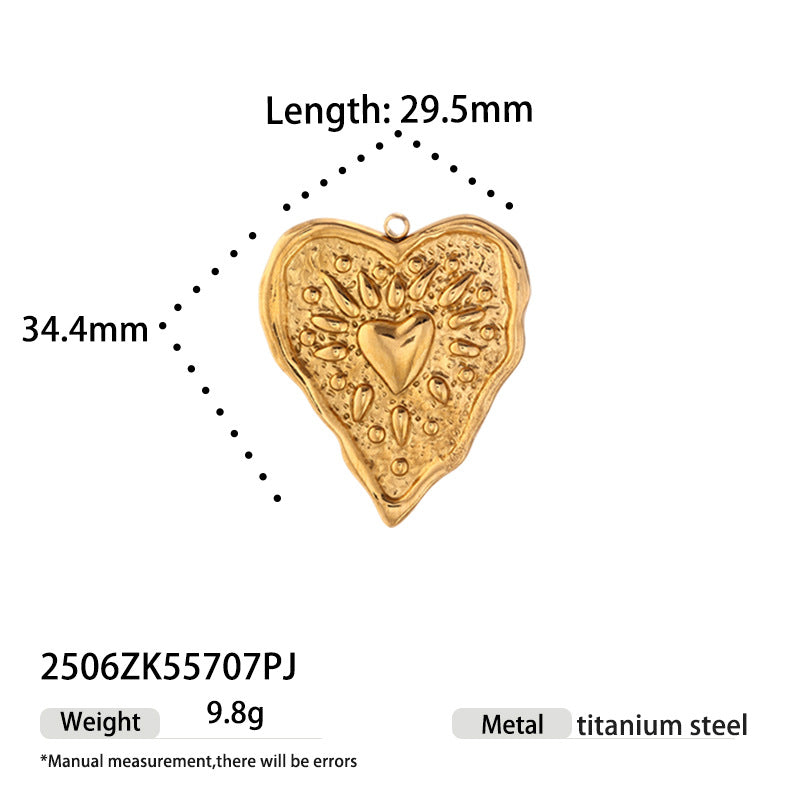 Heart Shape Jewelry Accessory In Durable Titanium Steel, Stylish And Elegant Design