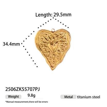 Heart Shape Love Charms Made Of Durable Titanium Steel In Steel Color, Perfect Jewelry Accessories