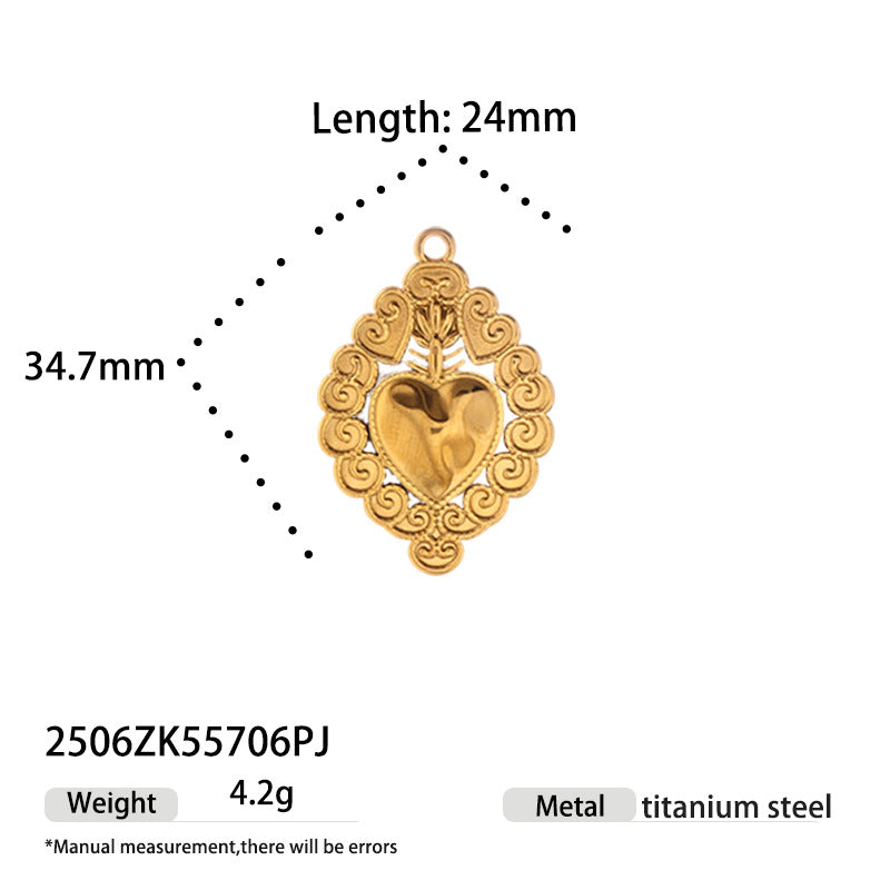 Heart Shape Jewelry Accessory In Durable Titanium Steel, Stylish And Elegant Design