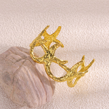 Vintage Style Leaf For Women Weekend Earrings In Iron With 18K Real Gold Plated Waterproof Non Tarnish Craft