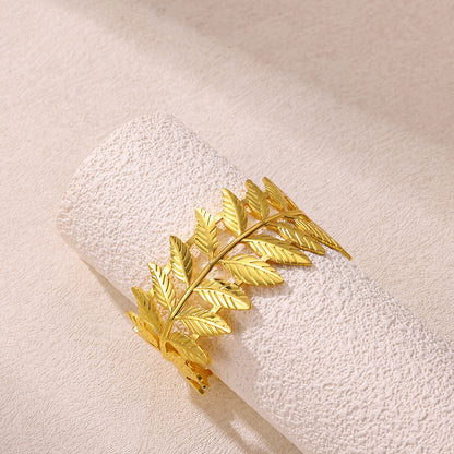 Vintage Style Leaf For Women Weekend Earrings In Iron With 18K Real Gold Plated Waterproof Non Tarnish Craft