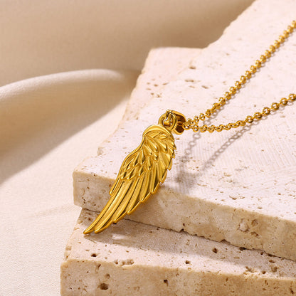 Cross Pendant Necklace For Women In 304 Stainless Steel With Electroplated 18K Gold Plated Finish And Cable Chain
