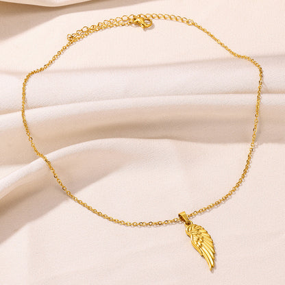 Cross Pendant Necklace For Women In 304 Stainless Steel With Electroplated 18K Gold Plated Finish And Cable Chain