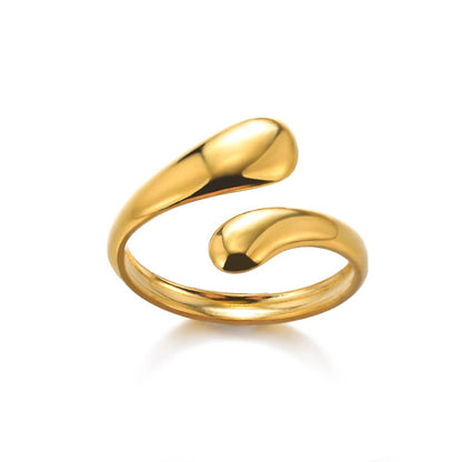 For Hammered Open Rings In 304 Stainless Steel With Natural Stone Inlay
