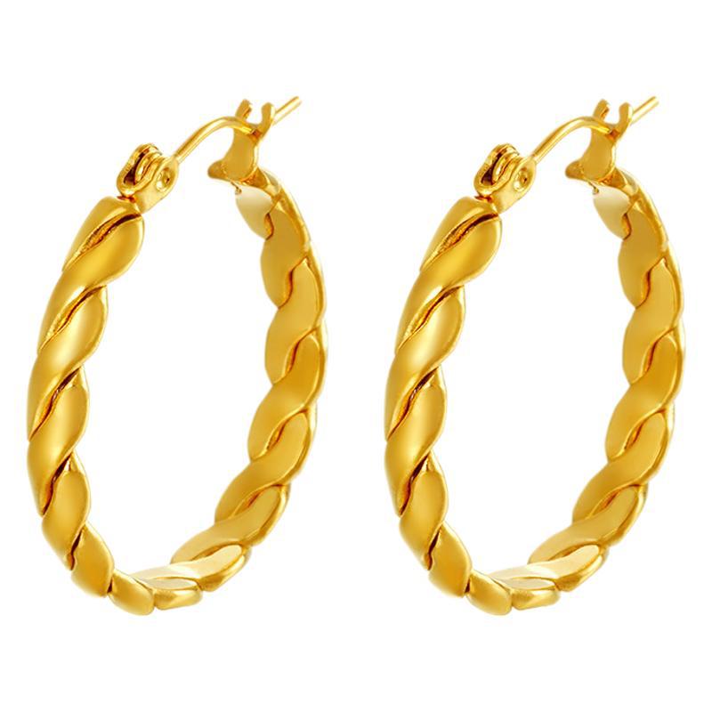 Universe Earrings For Women In Golden Titanium Steel